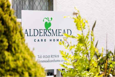 Aldersmead Entrance Sign Close-Up