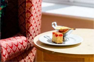 Homemade Cake with Custard